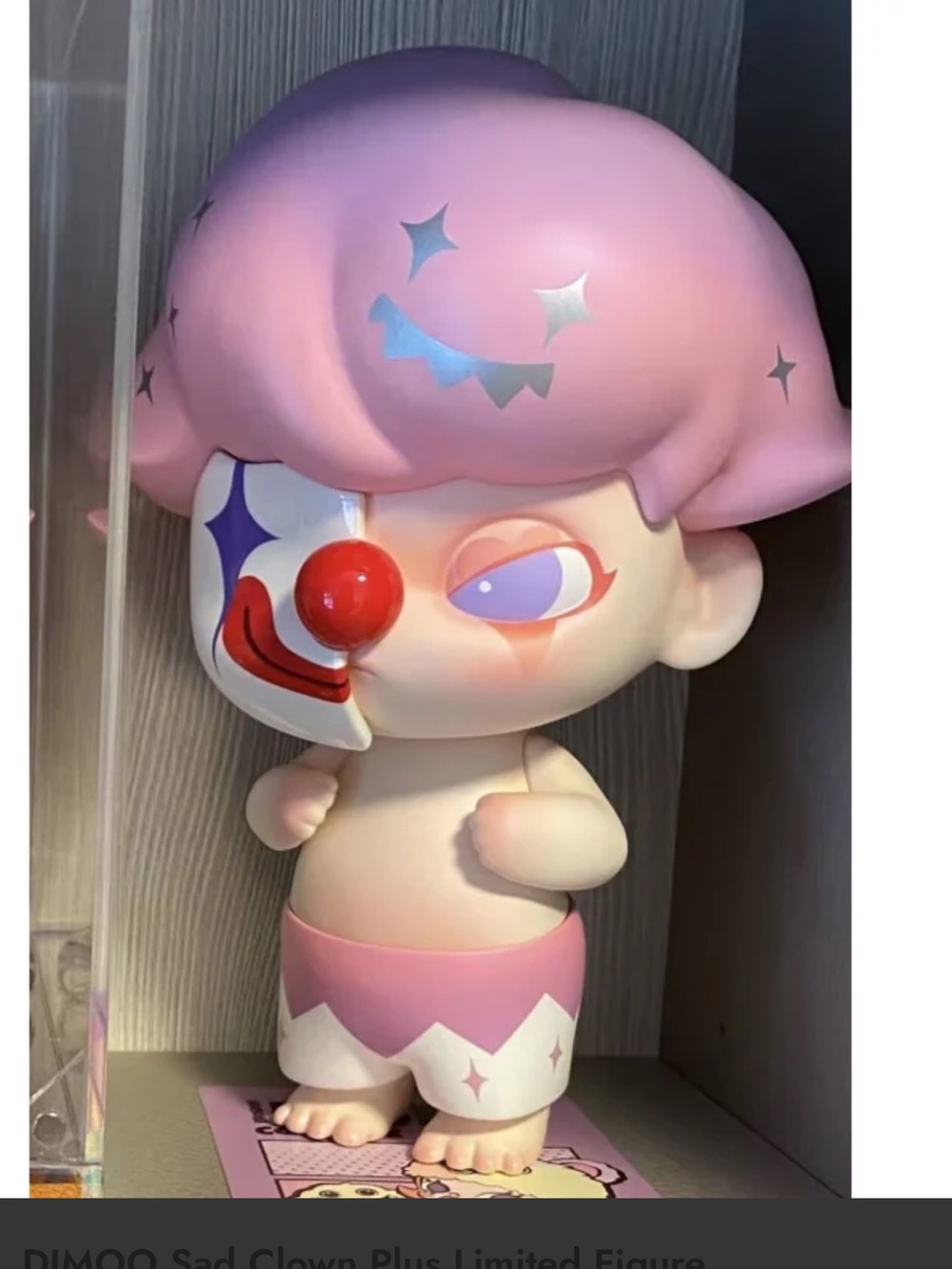 2021 Dimoo World Sad Clown Plus Limited figure with magnetic mask.